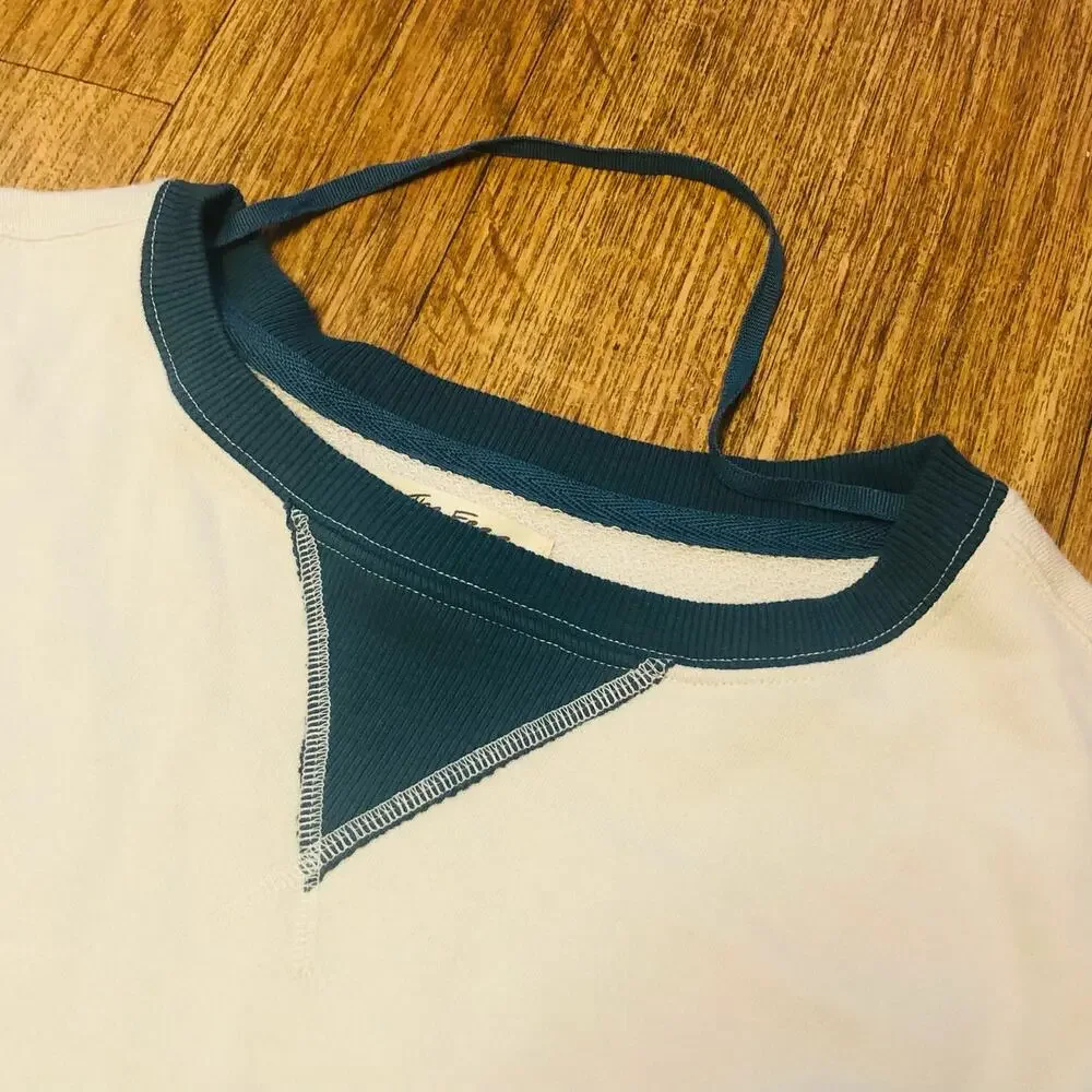 NWOT We the Free / Free People Classic Crew Colorblock Sweatshirt in Tea Combo - Picture 8 of 14